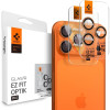 Tempered Glass iPhone 17 Pro / 17 Pro Max / 16 Pro / 16 Pro Max / 15 Pro / 15 Pro Max / 14 Pro / 14 Pro Max Spigen GLAS.tR EZ Fit OPTIK Pro Camera Lens Protector Αντιχαρακτικό Γυαλί Προστασίας για Φακό Κάμερας 2 Τεμάχια - Orange (AGL10123)