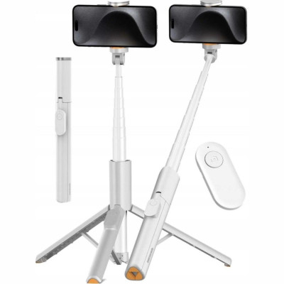 Τρίποδο Spacecase Selfie Stick Pro ST11-W Ασύρματο Bluetooth με Τηλεχειριστήριο - White (5905719129408)