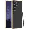 Θήκη Samsung Galaxy S25 Ultra Bodycell Plating Leather Backcover Σκληρή με TPU Bumper - Black (5206015084065)