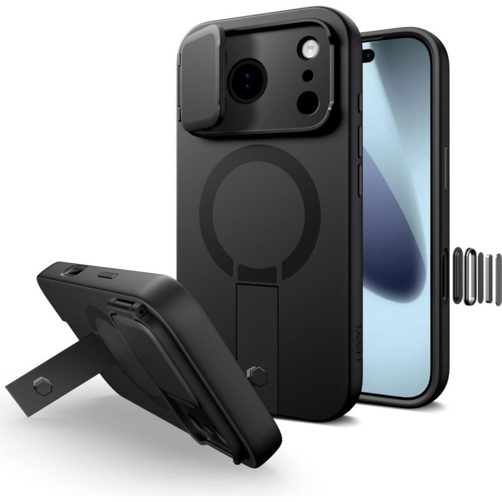 Θήκη iPhone 17 Pro Max Tech-Protect Kevlar Aura με MagSafe & Κάλυμμα για την Κάμερα - Black (5906302331680)
