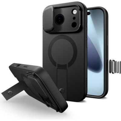 Θήκη iPhone 17 Pro Max Tech-Protect Kevlar Aura με MagSafe & Κάλυμμα για την Κάμερα - Black (5906302331680)