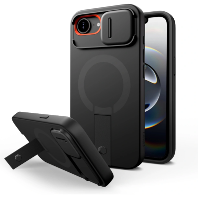 Θήκη iPhone 16e Tech-Protect Kevlar Aura με MagSafe & Κάλυμμα για την Κάμερα - Black / Orange (5906302331697)