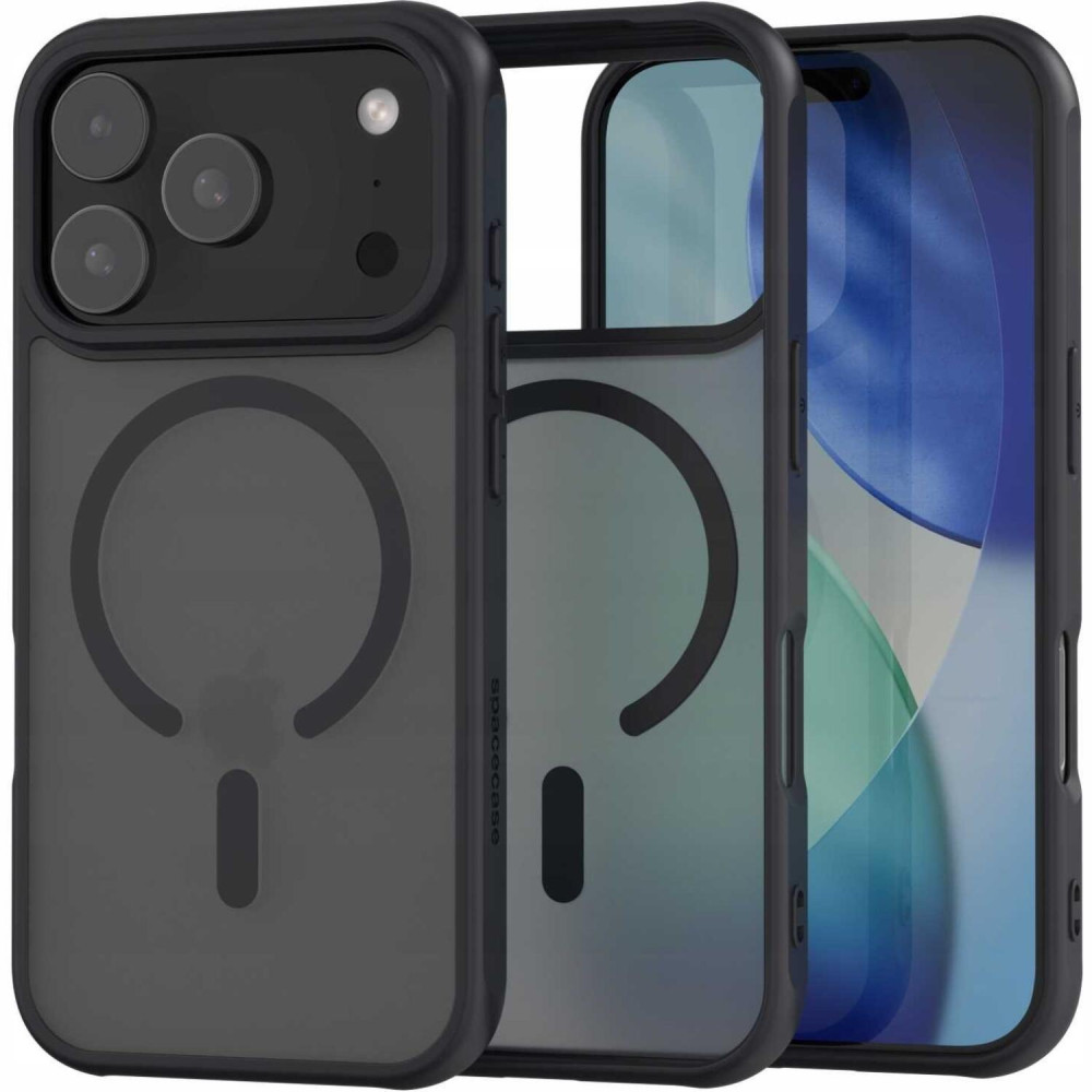 Θήκη iPhone 17 Pro Spacecase Hybrid MagSafe Σκληρή Ημιδιάφανη με MagSafe - Black (5905719131272)