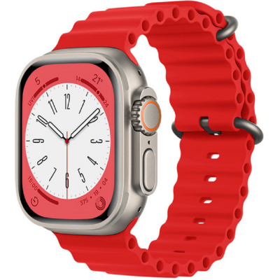 Techsuit Watchband W038 - Λουράκι Σιλικόνης Apple Watch SE/11/10/9/8/7/6/5/4 (42/41/40mm) - Red (5949419015388)