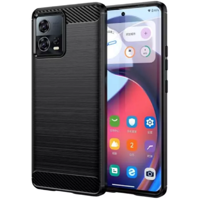 Techsuit Carbon Silicone - Θήκη Σιλικόνης Motorola Edge 30 Fusion - Black (5949419015821)