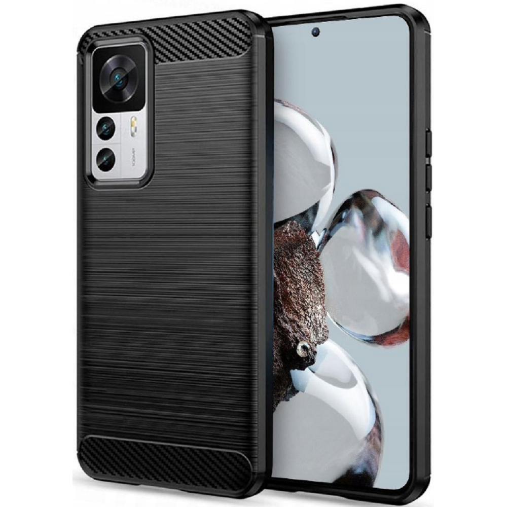 Techsuit Carbon Silicone - Θήκη Σιλικόνης Xiaomi 12T / 12T Pro - Black (5949419015043)