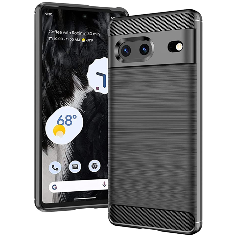 Techsuit Carbon Silicone - Θήκη Σιλικόνης Google Pixel 7 - Black (5949419018570)