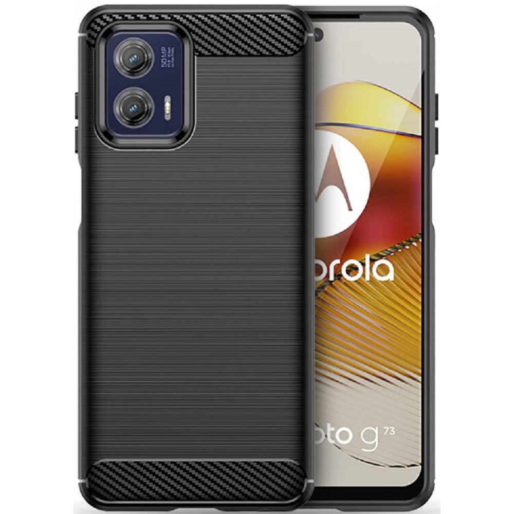 Techsuit Carbon Silicone - Θήκη Σιλικόνης Motorola Moto G73 - Black (0743407502721)