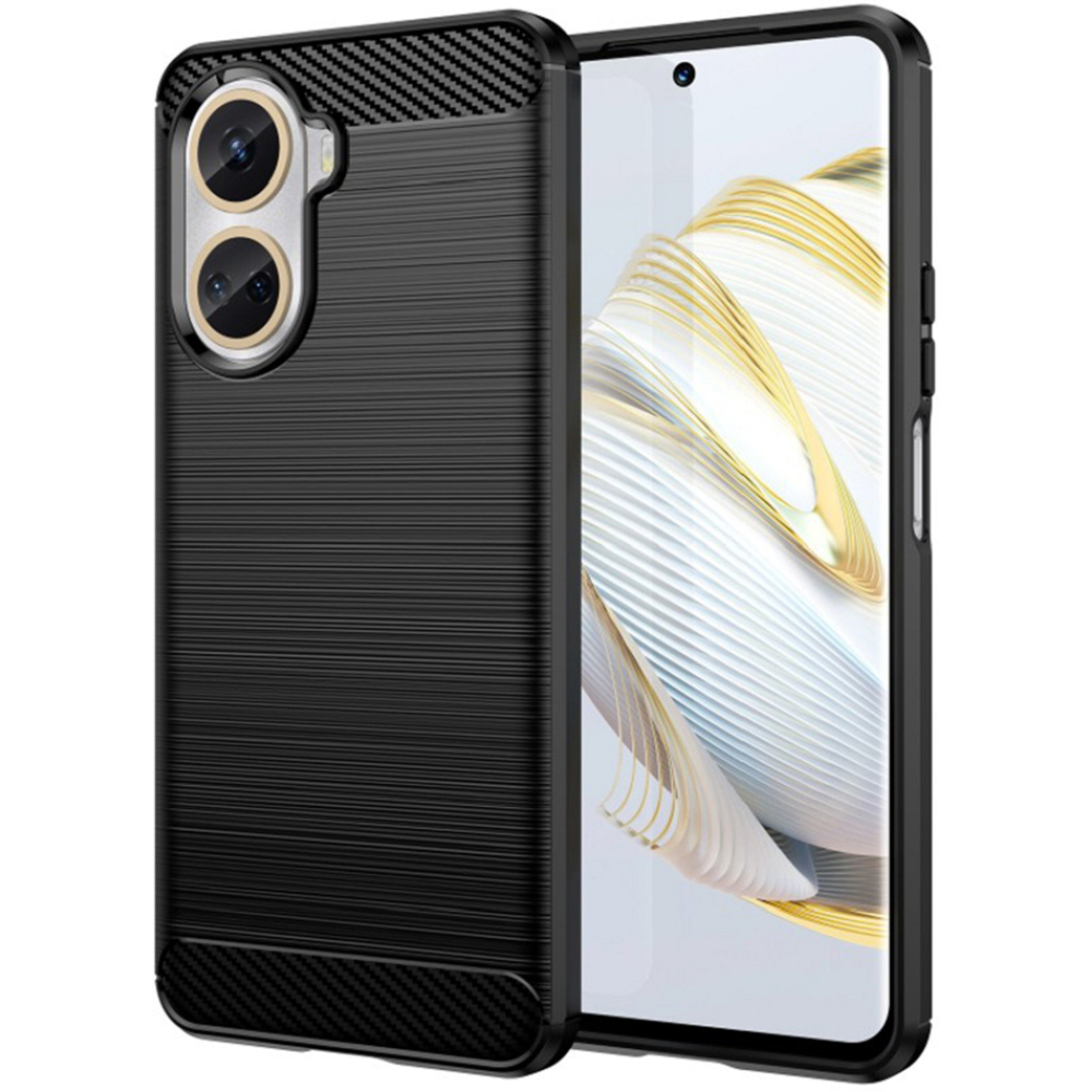 Techsuit Carbon Silicone - Θήκη Σιλικόνης Huawei Nova 10 SE - Black (5949419012684)