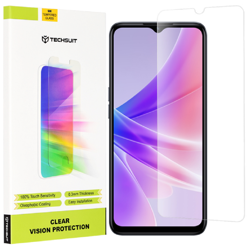 Techsuit Clear Vision Tempered Glass - Αντιχαρακτικό Προστατευτικό Γυαλί Οθόνης - Oppo A77 - Transparent (0743407501434)