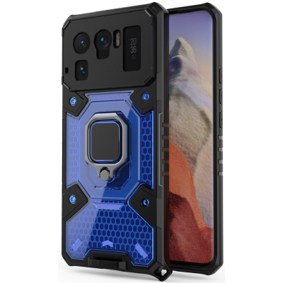 Techsuit Honeycomb Armor - Ανθεκτική Θήκη Xiaomi Mi 11 Ultra με Μεταλλικό Ring Holder - Blue (5949419037151)