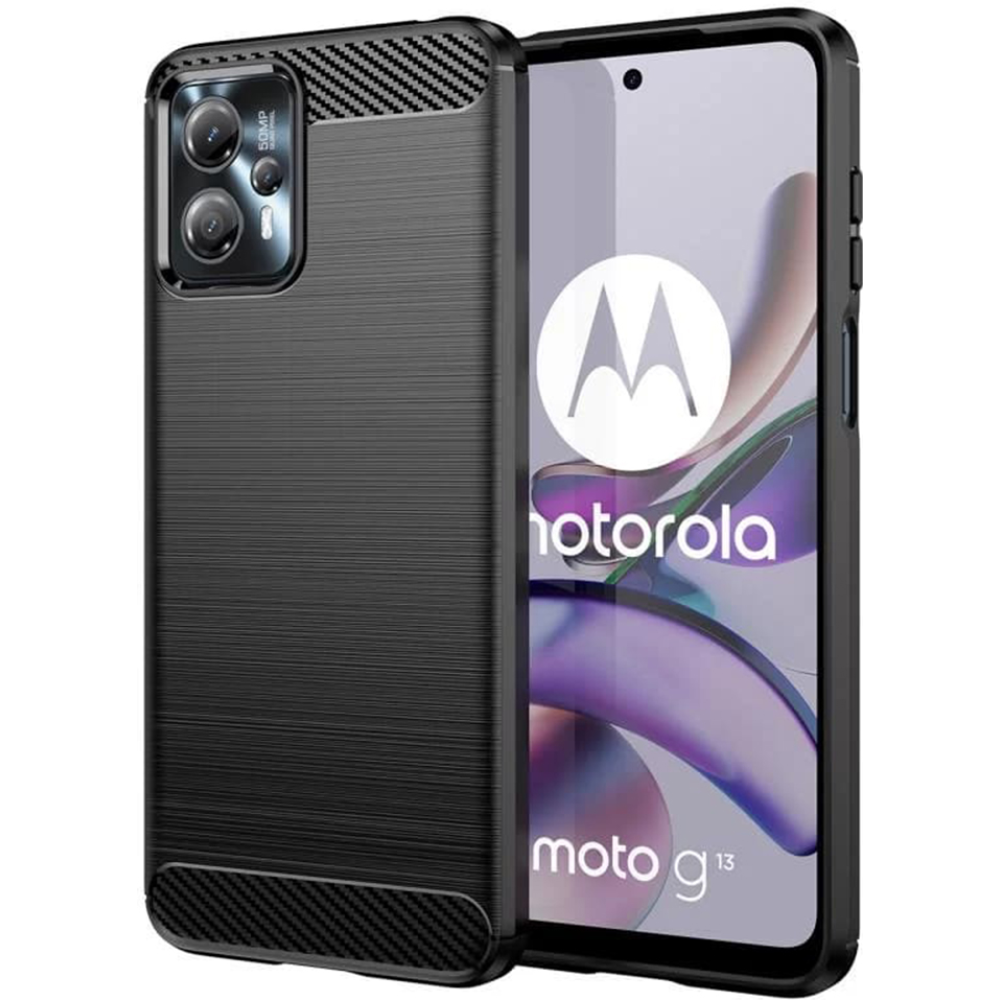 Techsuit Carbon Silicone - Θήκη Σιλικόνης Motorola Moto G13 / G23 - Black (5949419063525)