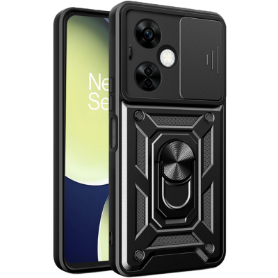 Techsuit CamShield - Ανθεκτική Θήκη με Κάλυμμα για την Κάμερα & Μεταλλικό Ring Holder - OnePlus Nord CE 3 Lite - Black (5949419070318)