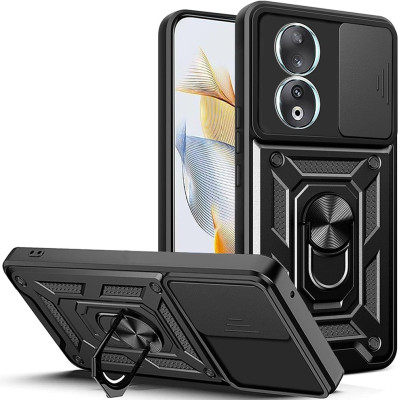 Techsuit CamShield - Ανθεκτική Θήκη με Κάλυμμα για την Κάμερα & Μεταλλικό Ring Holder - Honor 90 - Black (5949419070486)