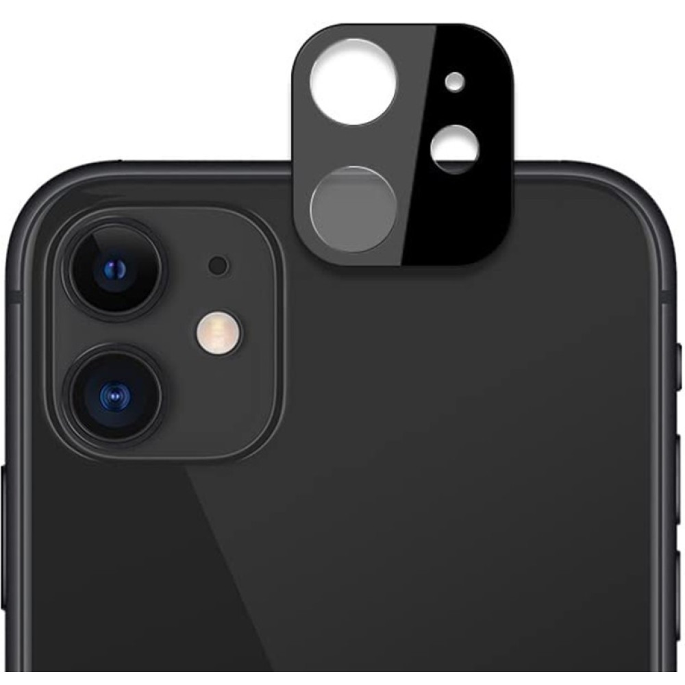 Techsuit Full Camera Tempered Glass - Αντιχαρακτικό Γυαλί Προστασίας για Φακό Κάμερας - Apple iPhone 11 - Black (5949419071407)