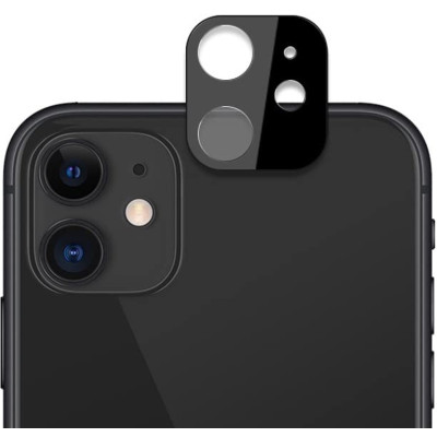 Techsuit Full Camera Tempered Glass - Αντιχαρακτικό Γυαλί Προστασίας για Φακό Κάμερας - Apple iPhone 11 - Black (5949419071407)