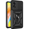 Ανθεκτική Θήκη με Κάλυμμα για την Κάμερα & Μεταλλικό Ring Holder - Oppo A58 4G - Techsuit CamShield - Black (5949419074507)