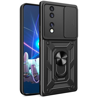 Techsuit CamShield - Ανθεκτική Θήκη με Κάλυμμα για την Κάμερα & Μεταλλικό Ring Holder - Honor 70 - Black (5949419070509)