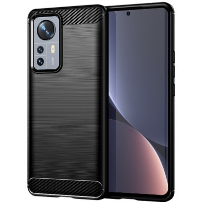 Techsuit Carbon Silicone - Θήκη Σιλικόνης Xiaomi 12 / 12X - Black (5949419030930)