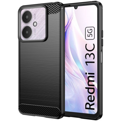 Techsuit Carbon Silicone - Θήκη Σιλικόνης Xiaomi Redmi 13C / Poco C65 / Poco M6 - Black (5949419085053)