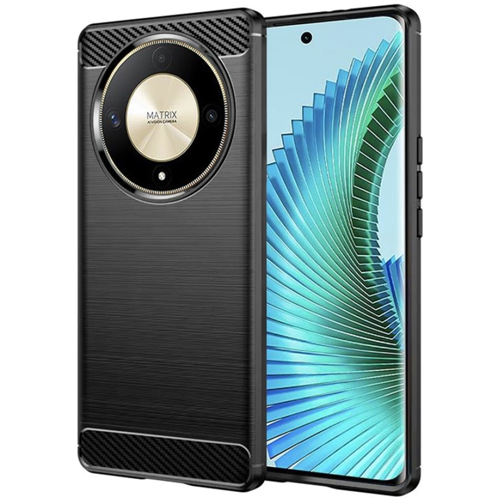 Θήκη Σιλικόνης - Honor Magic6 Lite - Techsuit Carbon Silicone - Black (5949419080904)