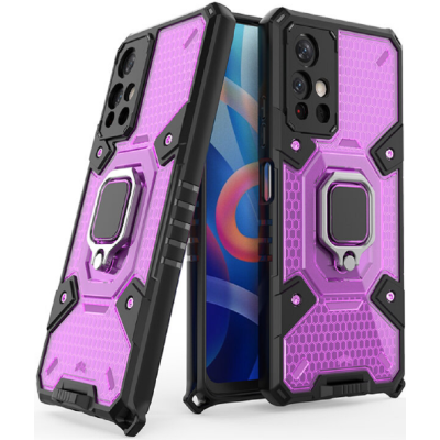 Techsuit Honeycomb Armor - Ανθεκτική Θήκη Xiaomi Poco M4 Pro 5G με Μεταλλικό Ring Holder - Rose Violet (5949419028135)