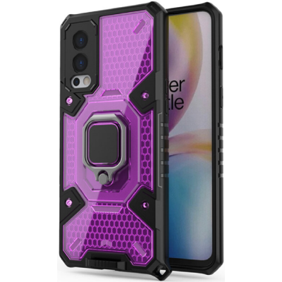 Techsuit Honeycomb Armor - Ανθεκτική Θήκη OnePlus Nord 2 5G με Μεταλλικό Ring Holder - Rose Violet (5949419037694)