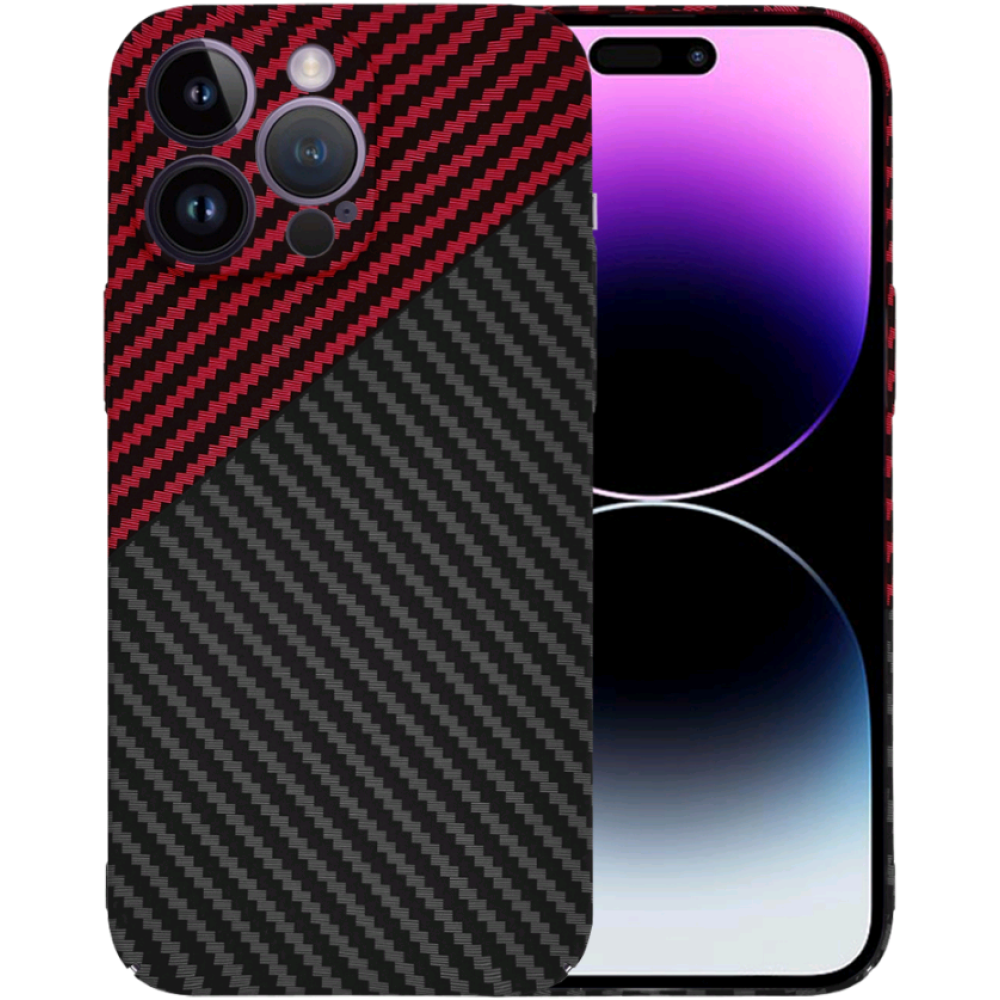 Techsuit Carbonite FiberShell - Σκληρή Θήκη Apple iPhone 14 Pro Max - Red Vortex (5949419209367)