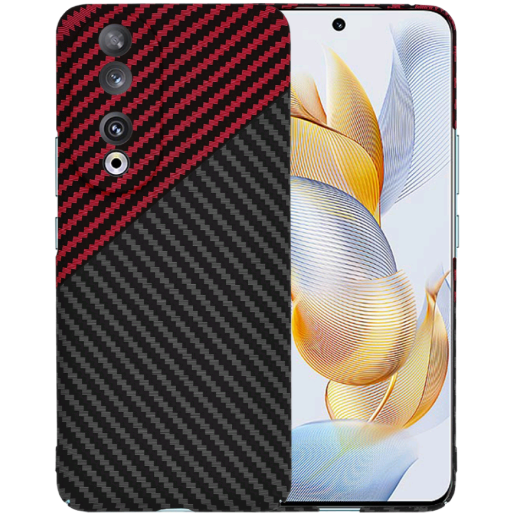 Techsuit Carbonite FiberShell - Σκληρή Θήκη Honor 90 - Red Vortex (5949419212978)