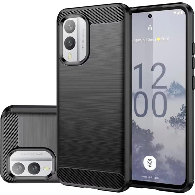 Θήκη Σιλικόνης - Nokia X30 - Techsuit Carbon Silicone - Black (5949419180987)