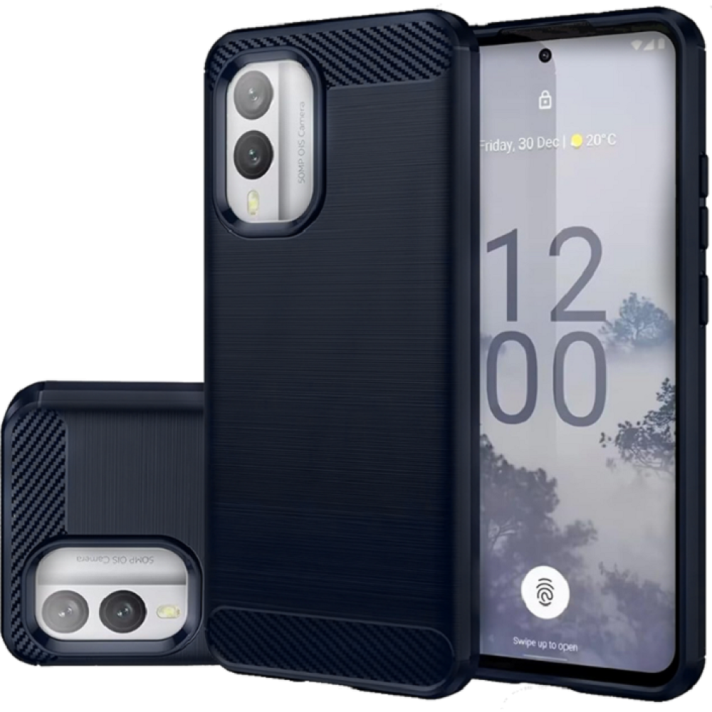 Θήκη Σιλικόνης - Nokia X30 - Techsuit Carbon Silicone - Blue (5949419180970)