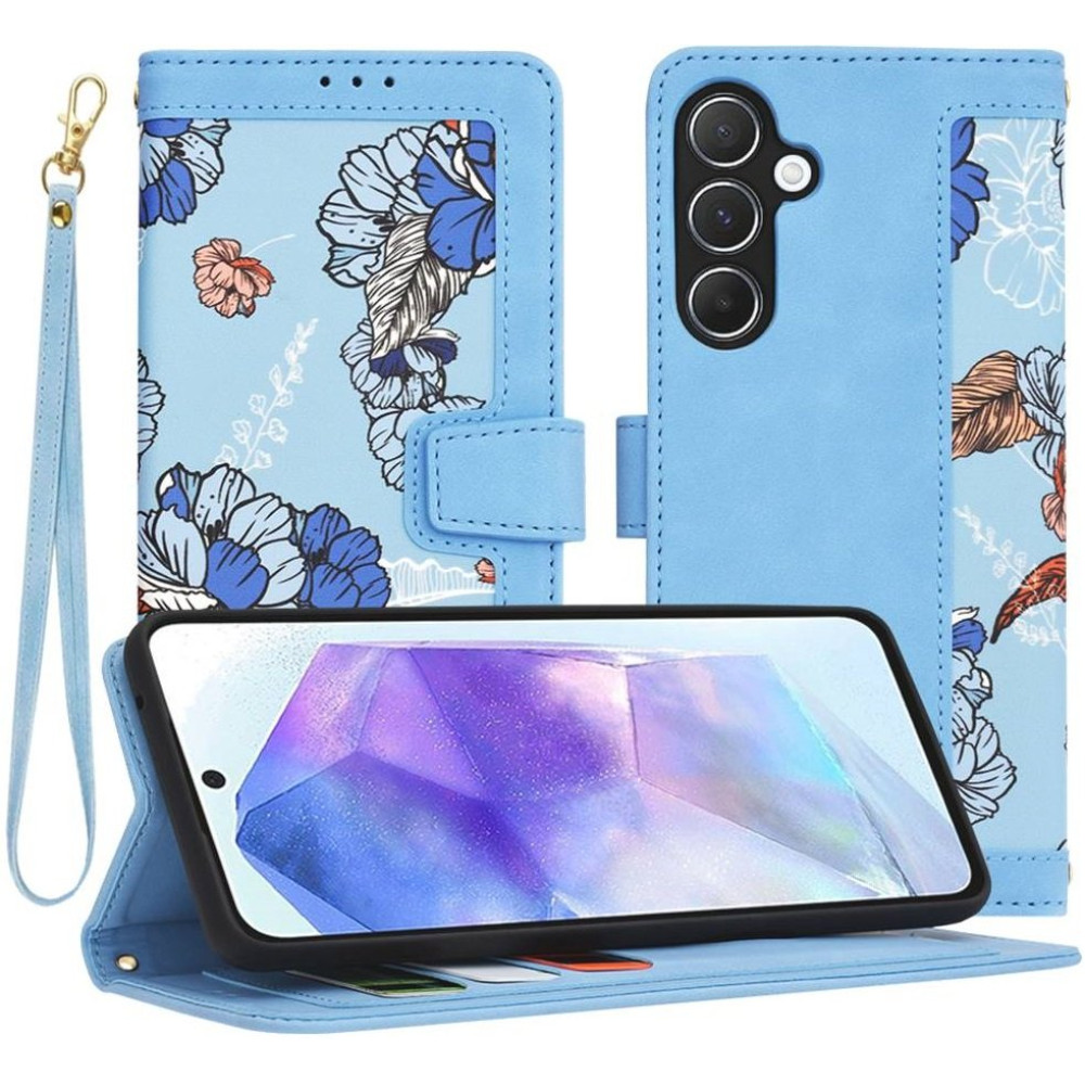 Θήκη Samsung Galaxy A55 Techsuit FlipCraft Πορτοφόλι από Οικολογικό Δέρμα με Αποσπώμενο Λουράκι Χειρός - Vibrant Blue (5949419166394)