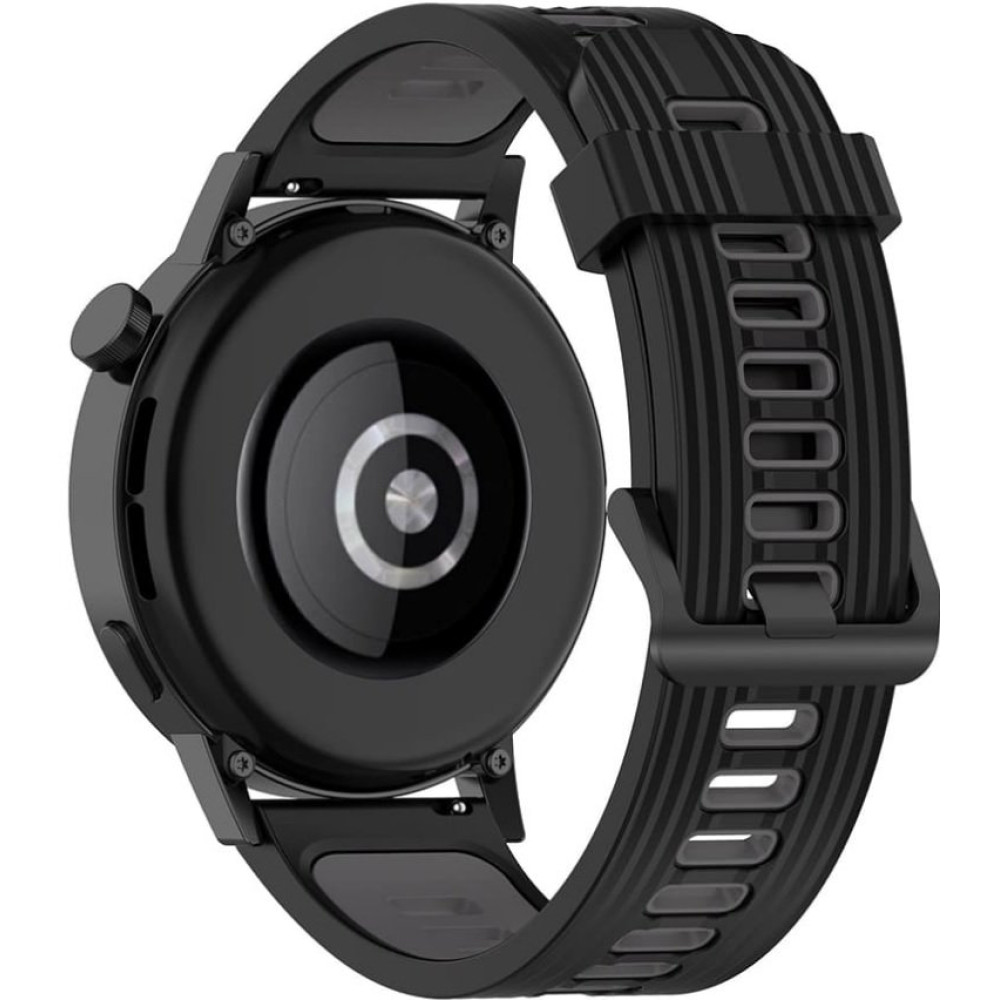 Λουράκι (20mm) Samsung Galaxy Watch FE / 7 / 6 / 5 / 5 Pro /4 (47/46/45/44/43/42/40mm) / Active / Active 2 / Huawei Watch GT 3 42mm / GT 3 Pro 43mm Techsuit Watchband W002 Σιλικόνης - Black (5949419024823)