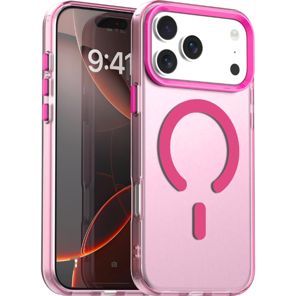 Θήκη iPhone 17 Pro Max Techsuit CandyCase Σκληρή Ημιδιάφανη με MagSafe - Pink (5949419313293)