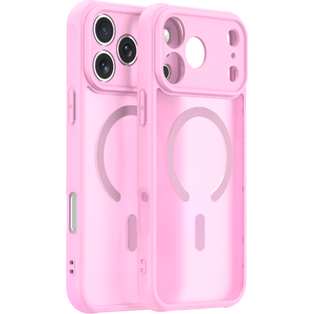 Θήκη iPhone 17 Pro Max Techsuit HaloFrost II MagSafe Σκληρή Ημιδιάφανη με MagSafe - Pink (5949419325784)