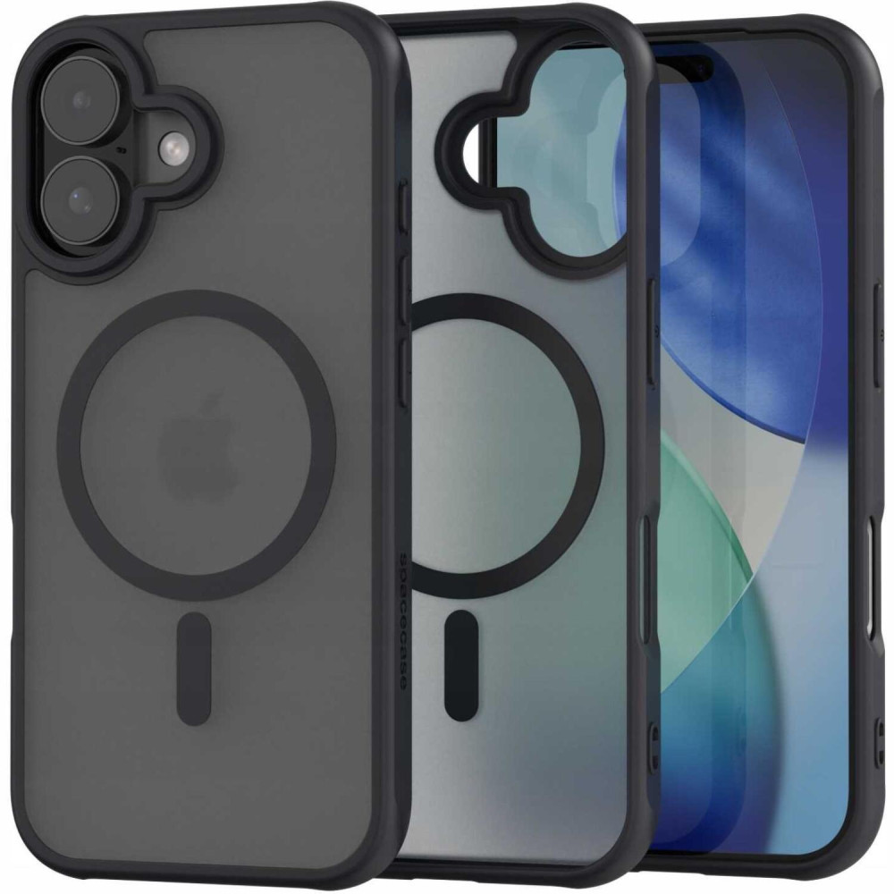 Θήκη iPhone 17 Spacecase Hybrid MagSafe Σκληρή Ημιδιάφανη με MagSafe - Black (5905719131258)