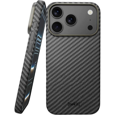 Θήκη iPhone 17 Pro Nekit Fiber Σκληρή με MagSafe Aramid Fiber 1mm 1500D Kevlar - Black (8719246494543)
