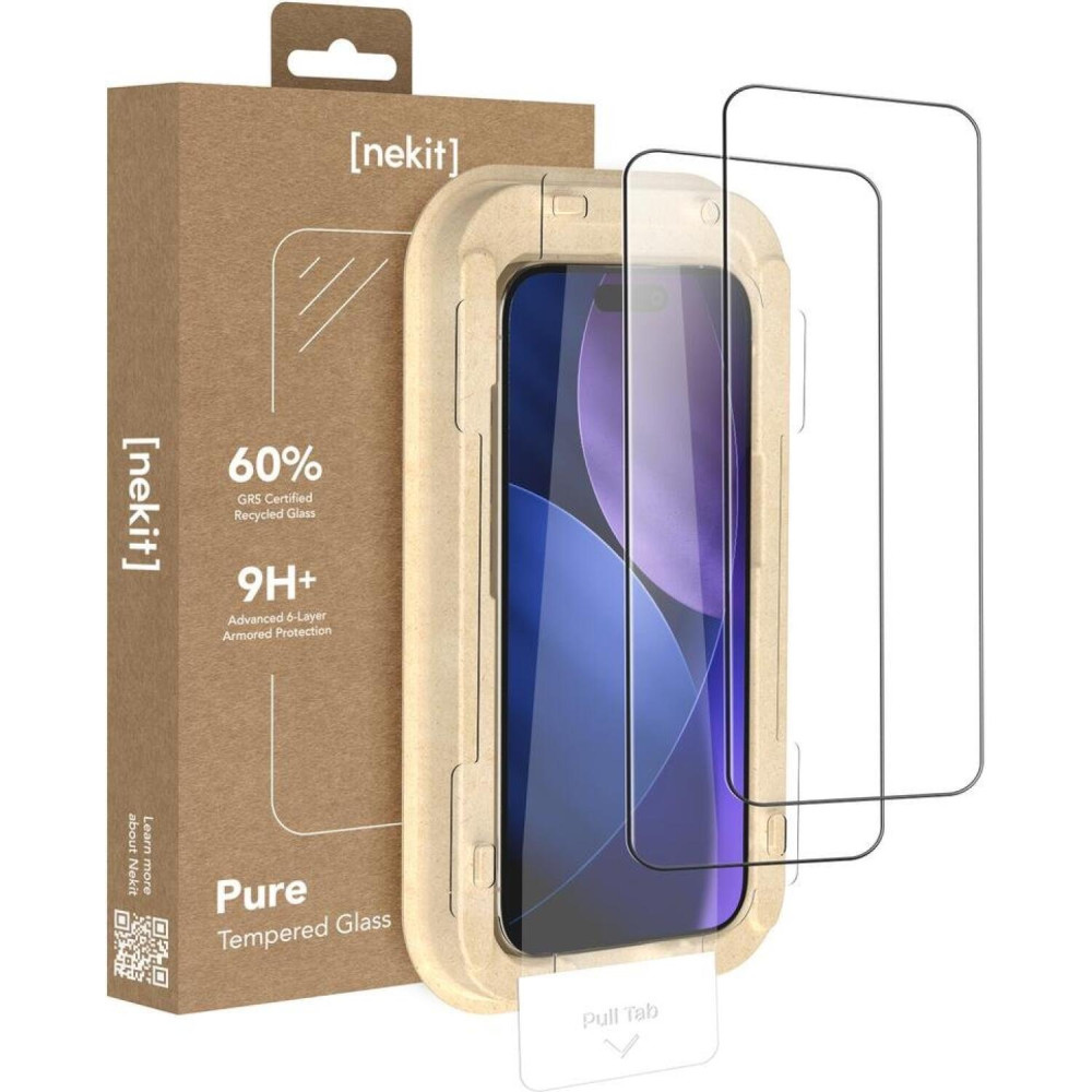 Tempered Glass iPhone 17 Pro Max Nekit Pure Premium Ανθεκτικό 9Η+ Full Face Αντιχαρακτικό Γυαλί Προστασίας Οθόνης με Απλικατέρ 2 Τεμάχια - Black (8719246492235)