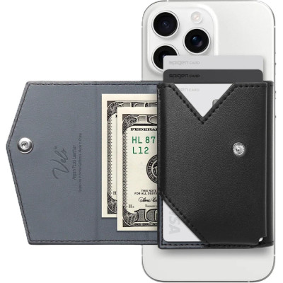 Universal Θήκη Spigen MagFit Card Holder Wallet Valentinus Pro MagSafe Πορτοφόλι για Κάρτες - Black (AFA09442)