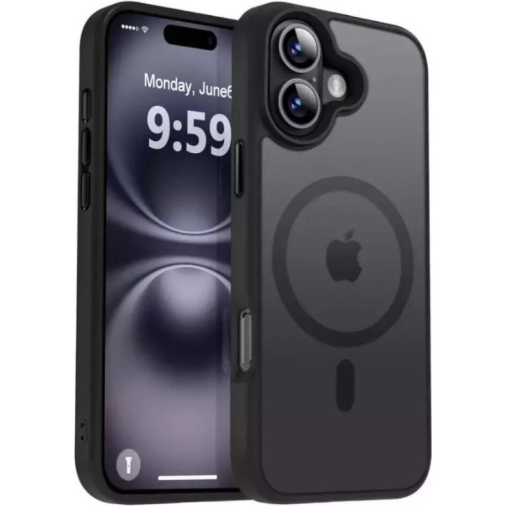 Θήκη iPhone 16 Bodycell MagSafe Backcover Σκληρή Ημιδιάφανη με MagSafe - Matte Black (5206015083761)