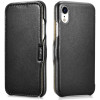 Θήκη iPhone XR iCarer Luxury Series Side-Open Flip Δερμάτινη - Black (RI907-BK)