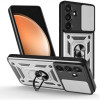 Θήκη Samsung Galaxy S25 FE Bodycell Armor Slide Ανθεκτική με Κάλυμμα για την Κάμερα & Μεταλλικό Ring Holder - Silver (5206015084287)