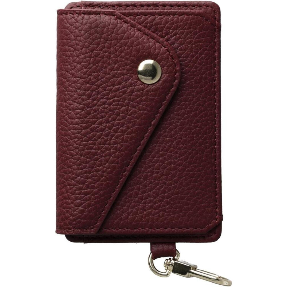 Universal Θήκη AVY Leather Wallet Δερμάτινο MagSafe Πορτοφόλι για Κάρτες - Leather Burgundy (8719246497964)