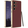 Θήκη Samsung Galaxy S25 Ultra Bodycell Plating Leather Backcover Σκληρή με TPU Bumper - Red (5206015084096)