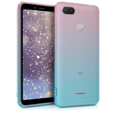 KW Θήκη Σιλικόνης Ημιδιάφανη Xiaomi Redmi 6 - Dark Pink Blue Transparent (46740.01)