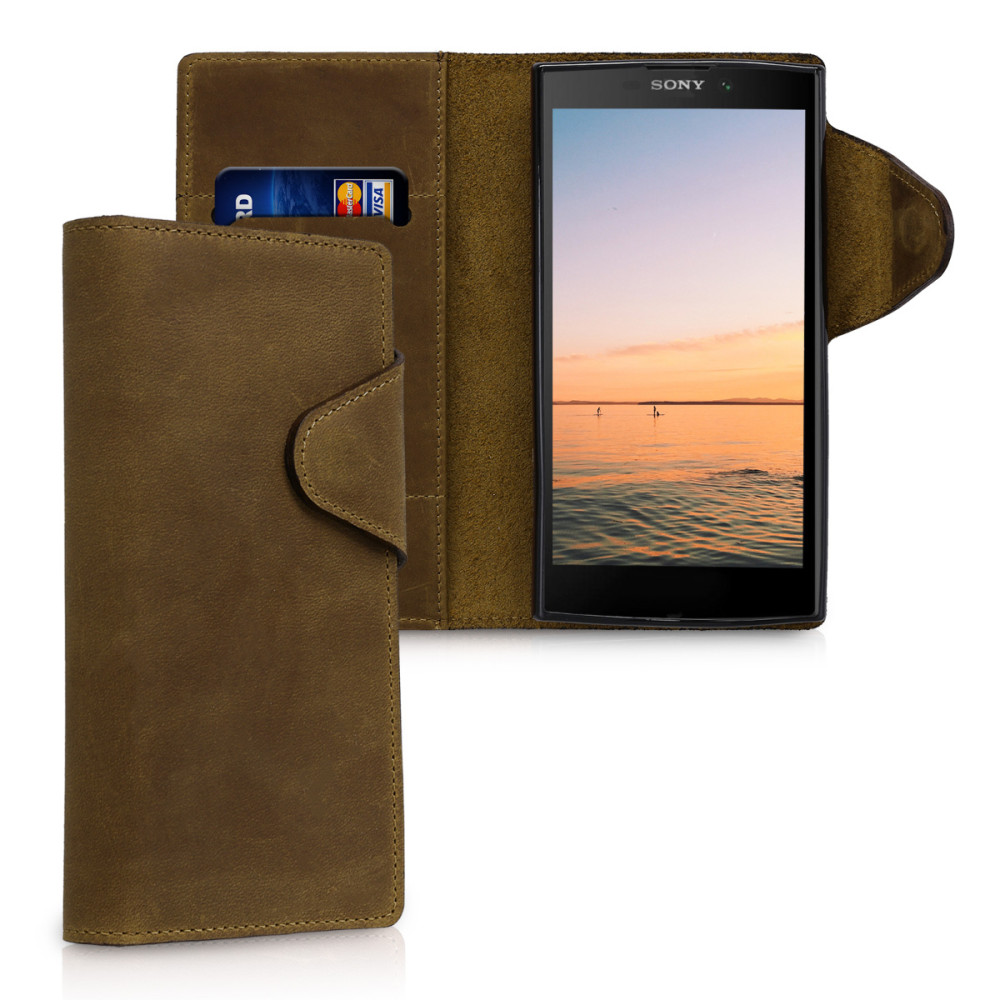 Kalibri Δερμάτινη Suede Θήκη - Πορτοφόλι Sony Xperia L2 - Brown (44759.05)