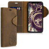 Kalibri Δερμάτινη Suede Θήκη Πορτοφόλι Apple iPhone 11 - Navigational Compass / Brown (49808.01)
