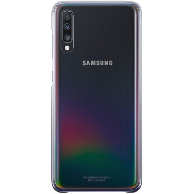 Official Samsung Gradation Cover - Ημιδιάφανη Σκληρή Θήκη Samsung Galaxy A70 - Black (EF-AA705CBEGWW)