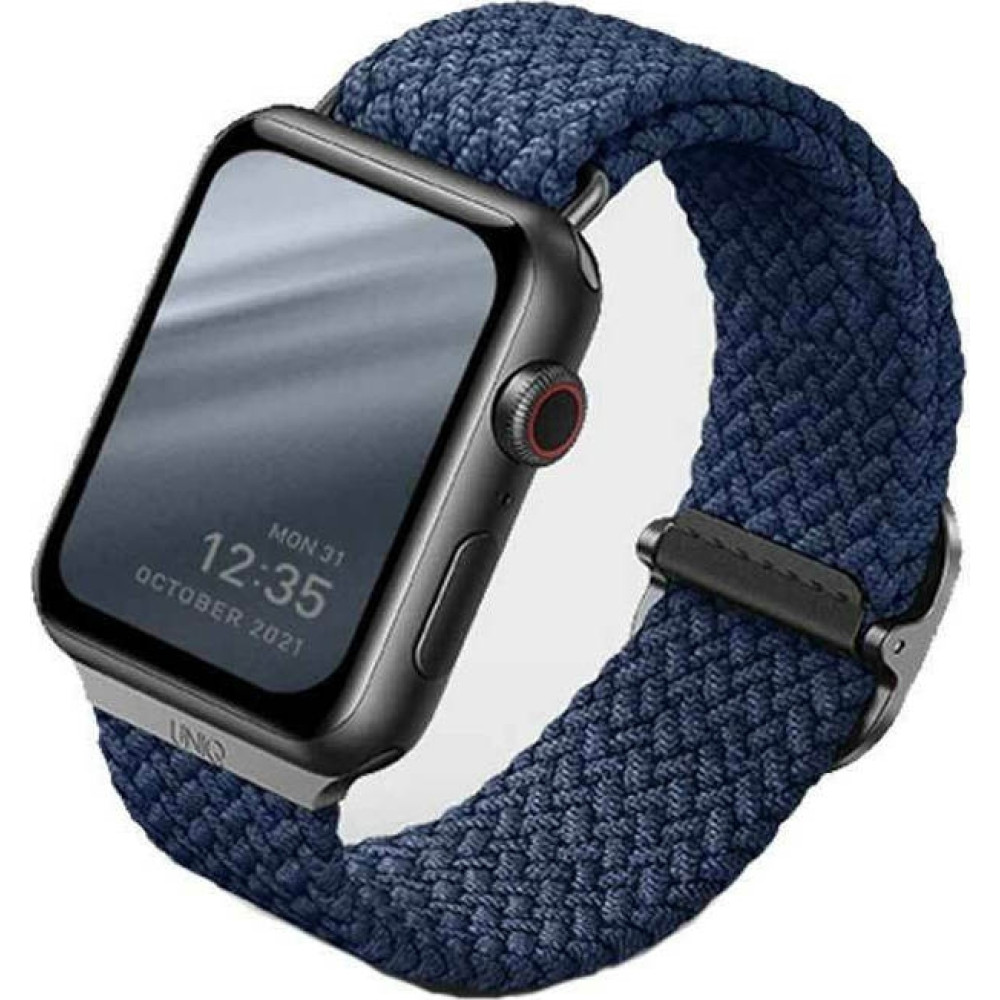 Uniq Aspen Braided Band - Premium Πλεκτό Λουράκι Apple Watch Ultra/SE/11/10/9/8/7/6/5/4 (49/46/45/44mm) - Oxford Blue (UNIQ-44MM-ASPOBLU)