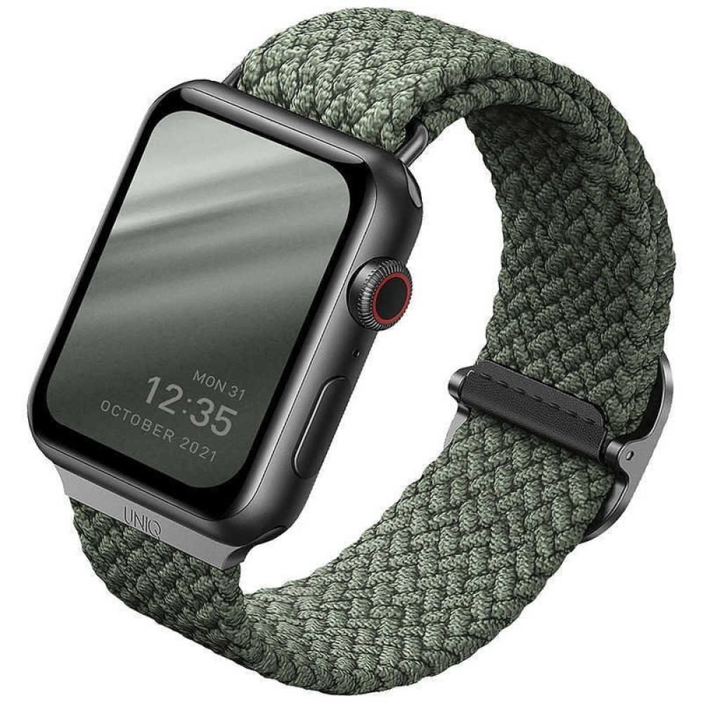Uniq Aspen Braided Band - Premium Πλεκτό Λουράκι Apple Watch Ultra/SE/11/10/9/8/7/6/5/4 (49/46/45/44mm) - Green (UNIQ-44MM-ASPGRN)